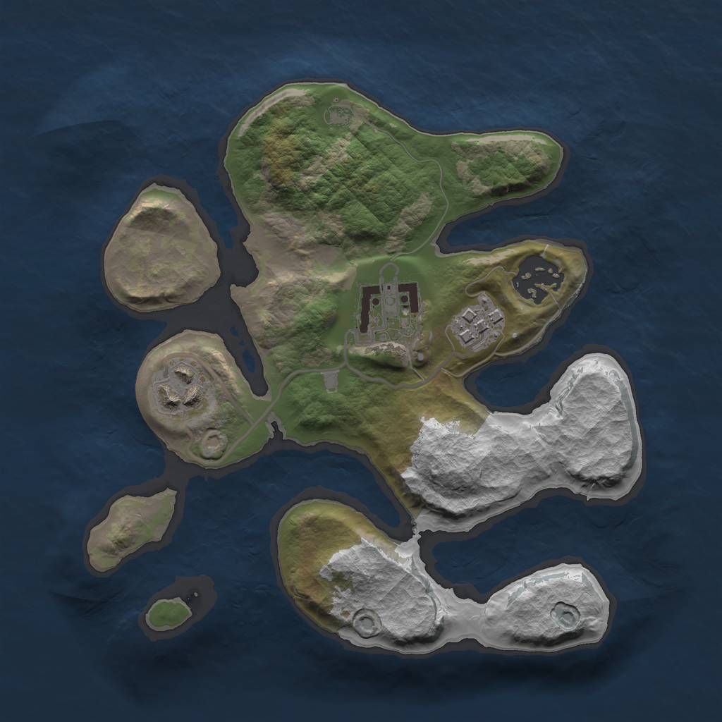 Rust Map: Barren, Size: 2300, Seed: 211, 6 Monuments