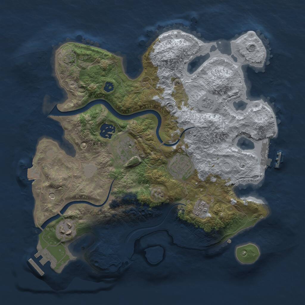 Rust Map: Procedural Map, Size: 3000, Seed: 1840977989, 11 Monuments