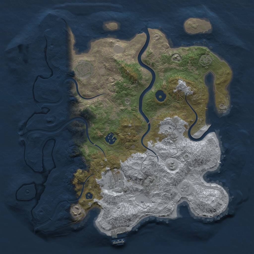 Rust Map: Procedural Map, Size: 3500, Seed: 2025563438, 12 Monuments