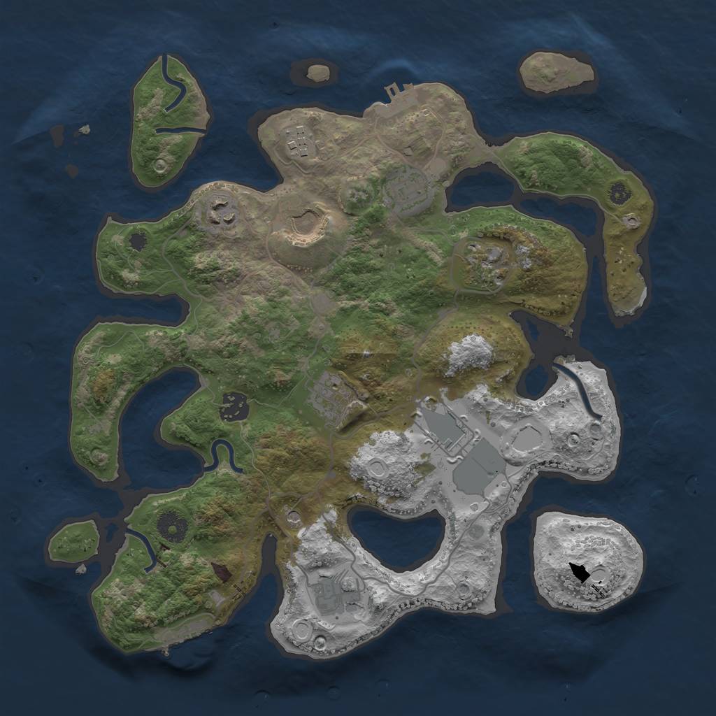 Rust Map: Procedural Map, Size: 3500, Seed: 2025563438, 20 Monuments