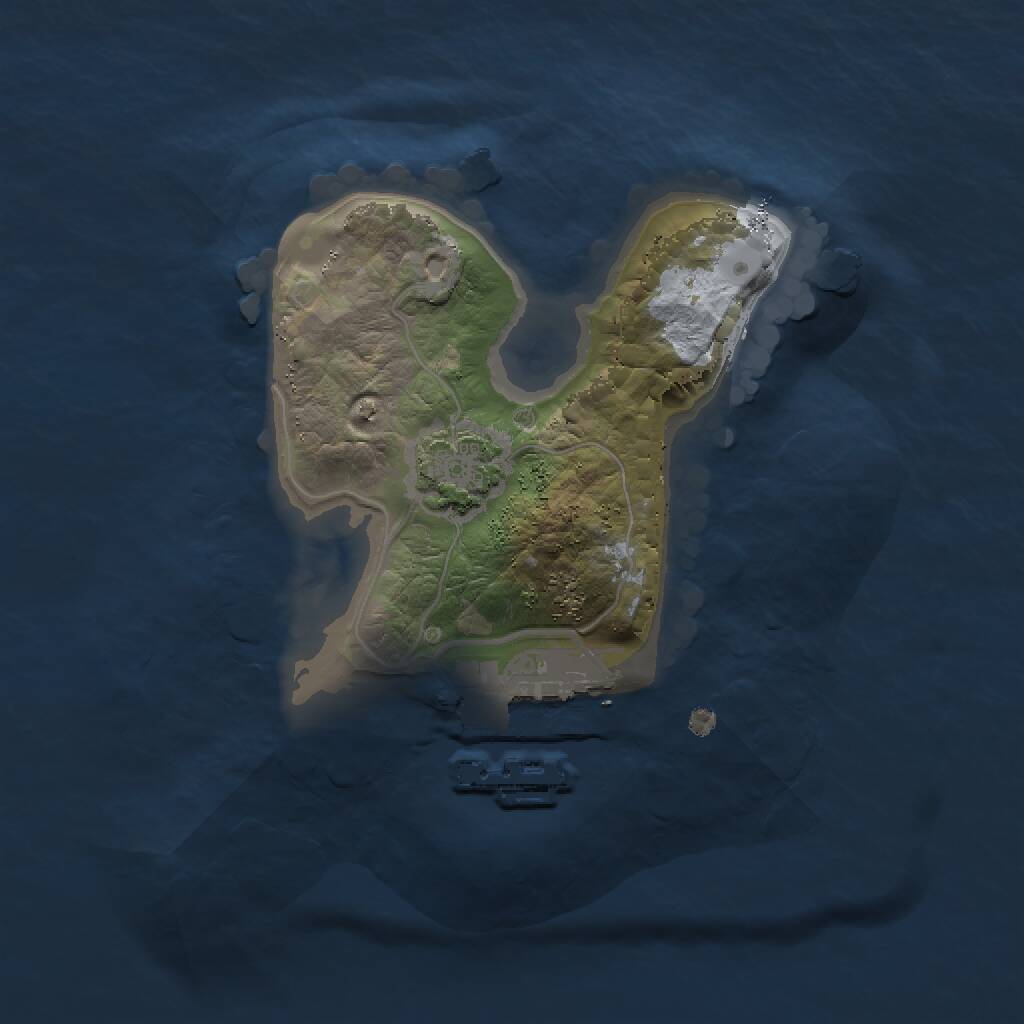 Rust Map: Procedural Map, Size: 1500, Seed: 2324244, 3 Monuments