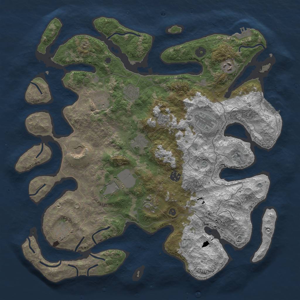 Rust Map: Procedural Map, Size: 4250, Seed: 1113828694, 22 Monuments