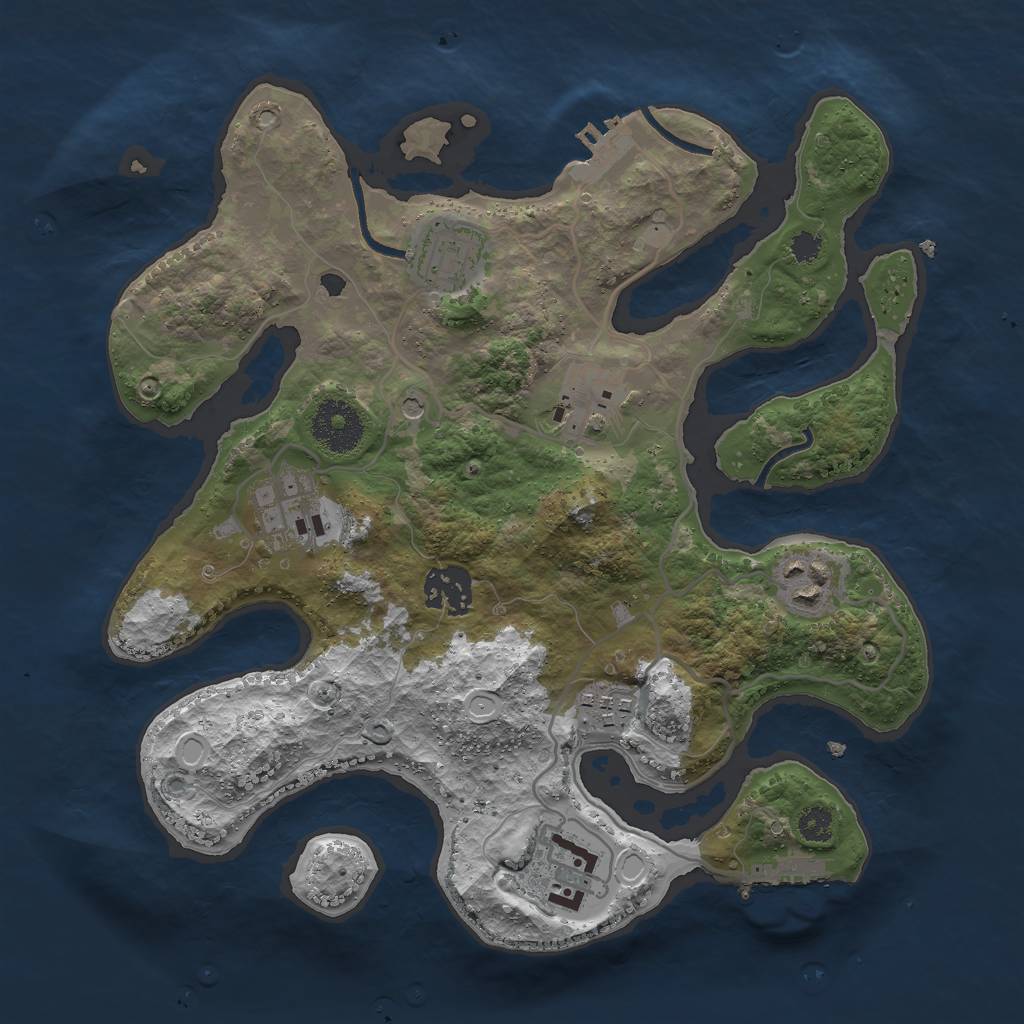 Rust Map: Procedural Map, Size: 3000, Seed: 324517452, 18 Monuments