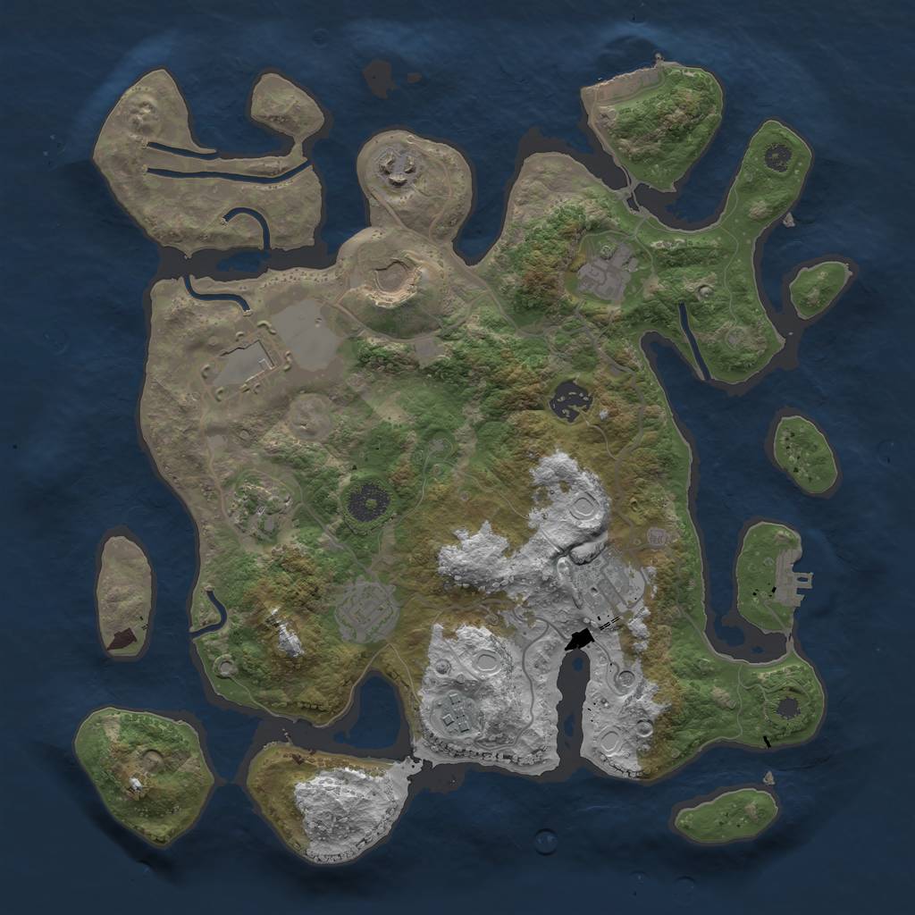 Rust Map: Procedural Map, Size: 3500, Seed: 5522, 20 Monuments