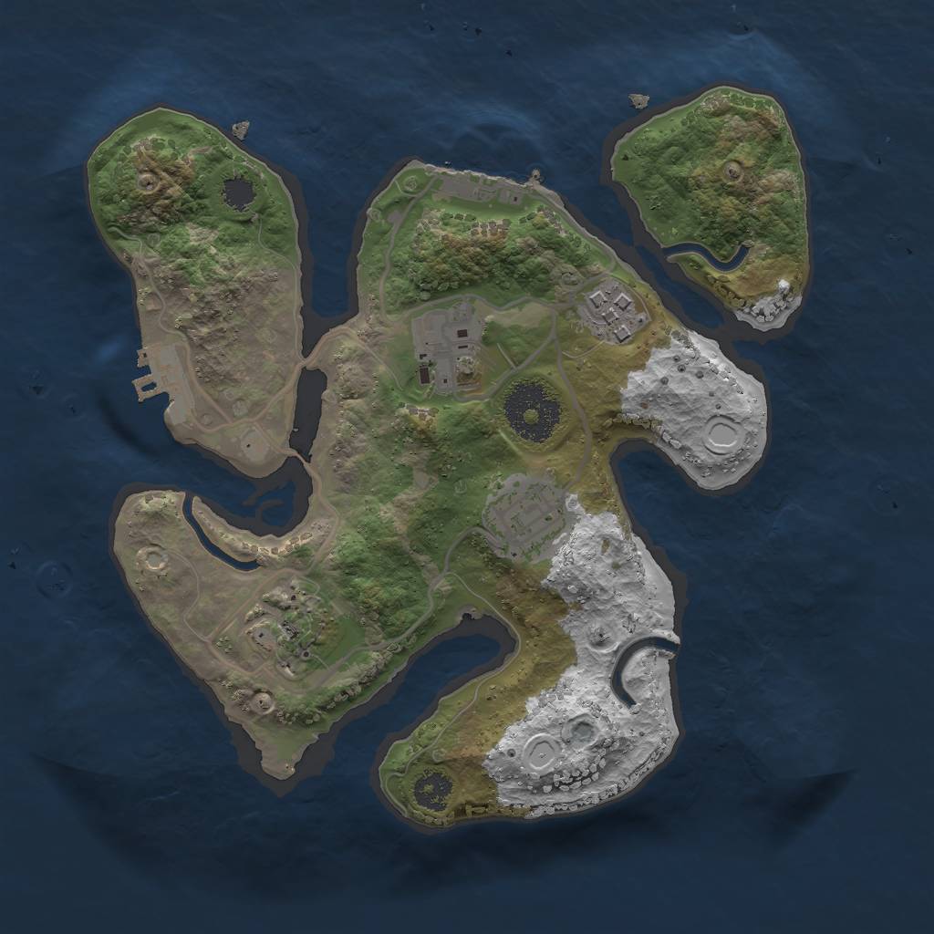 Rust Map: Procedural Map, Size: 2500, Seed: 28435, 14 Monuments