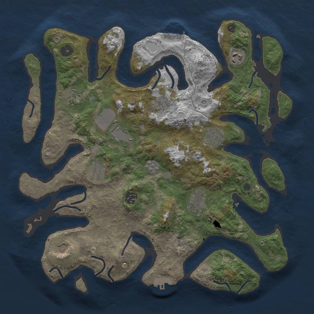 Rust Map: Procedural Map, Size: 3850, Seed: 243362714, 21 Monuments