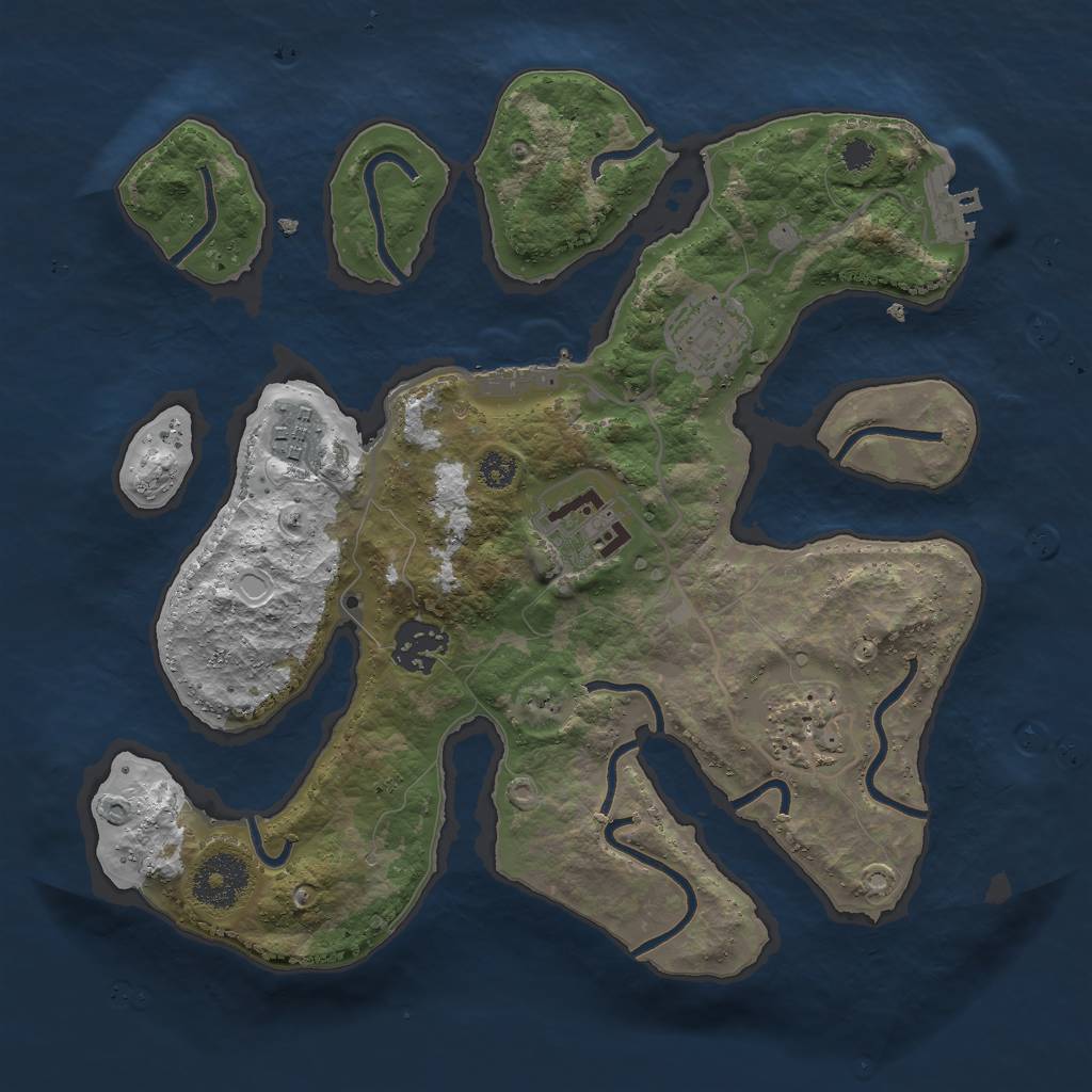 Rust Map: Procedural Map, Size: 3000, Seed: 87737, 15 Monuments