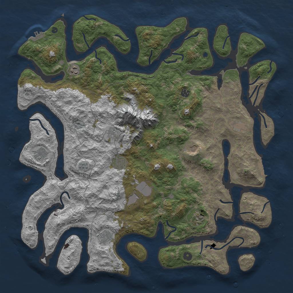 Rust Map: Procedural Map, Size: 5000, Seed: 678712, 22 Monuments