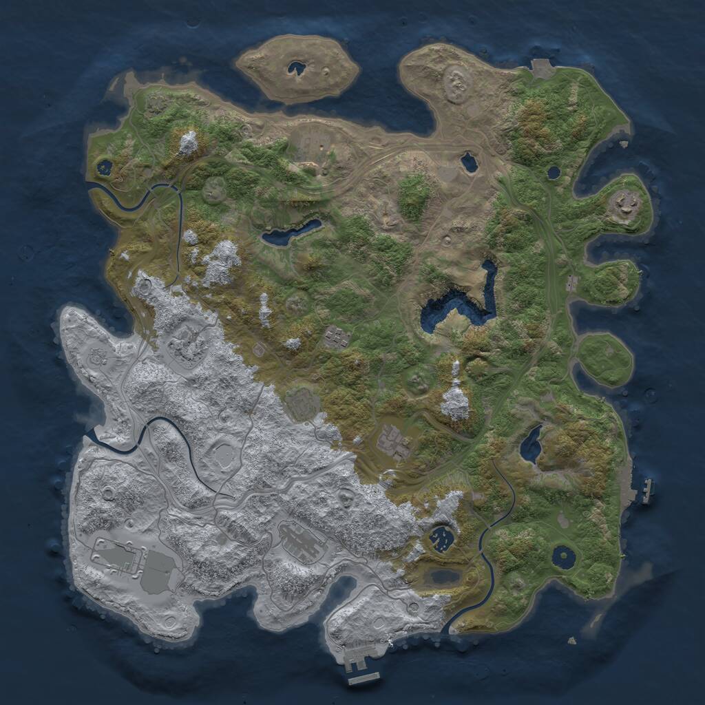 Rust Map: Procedural Map, Size: 4500, Seed: 13101, 15 Monuments