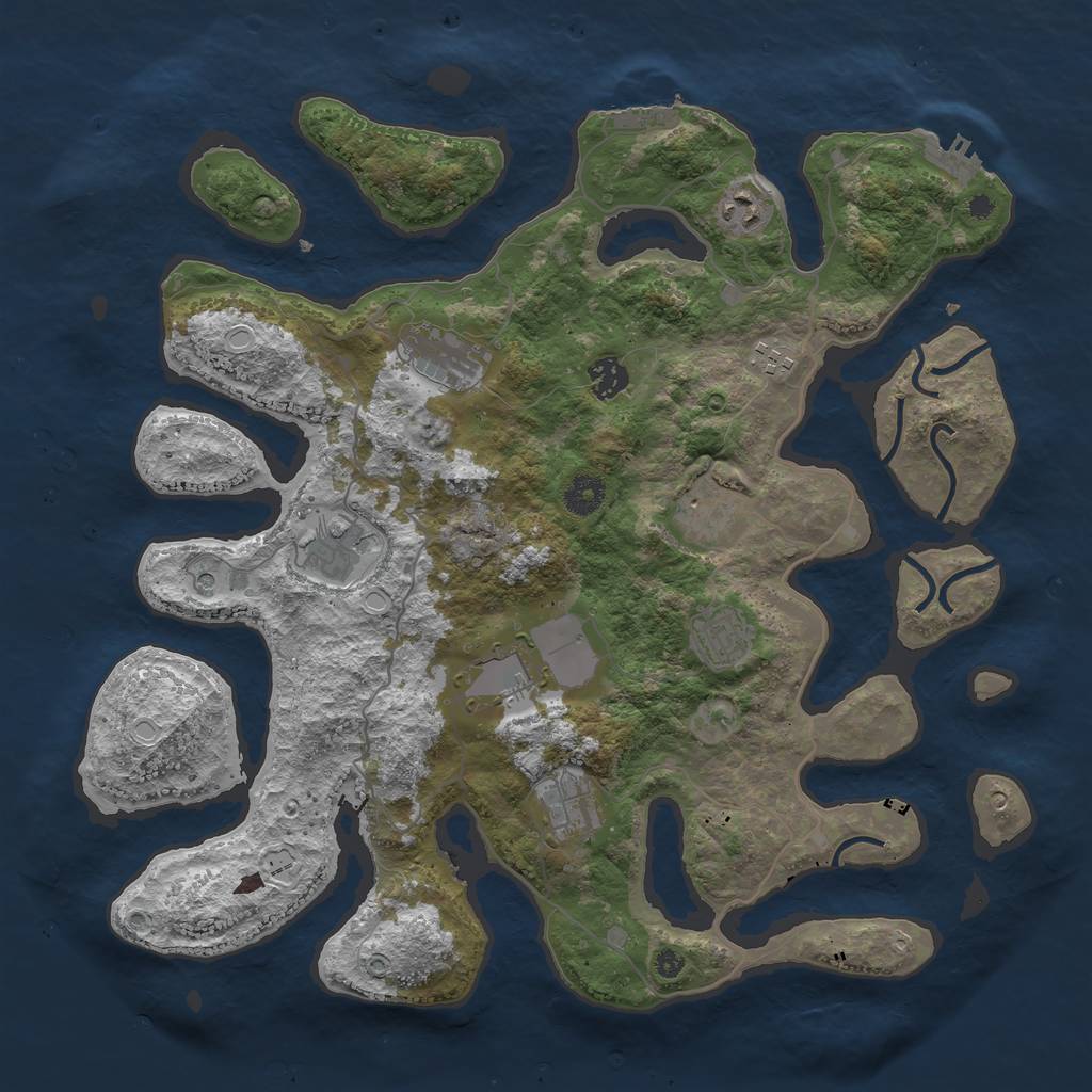 Rust Map: Procedural Map, Size: 4000, Seed: 783574378, 20 Monuments