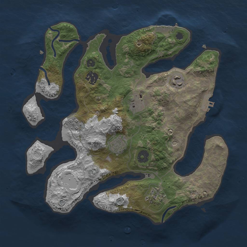 Rust Map: Procedural Map, Size: 3000, Seed: 1931629304, 17 Monuments
