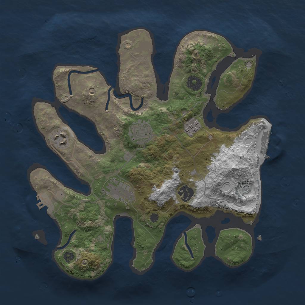 Rust Map: Procedural Map, Size: 3000, Seed: 265478, 16 Monuments