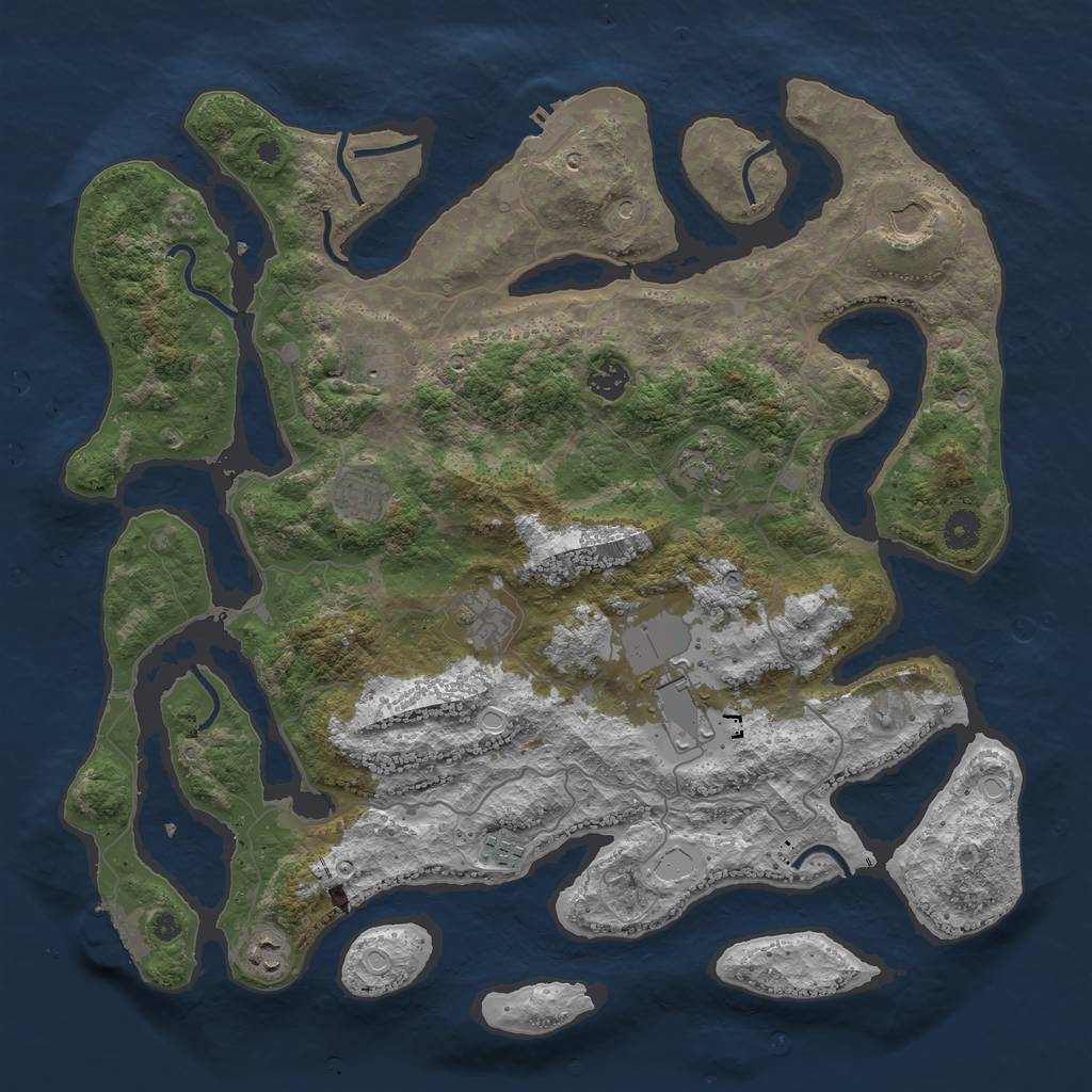 Rust Map: Procedural Map, Size: 4200, Seed: 63452323, 20 Monuments