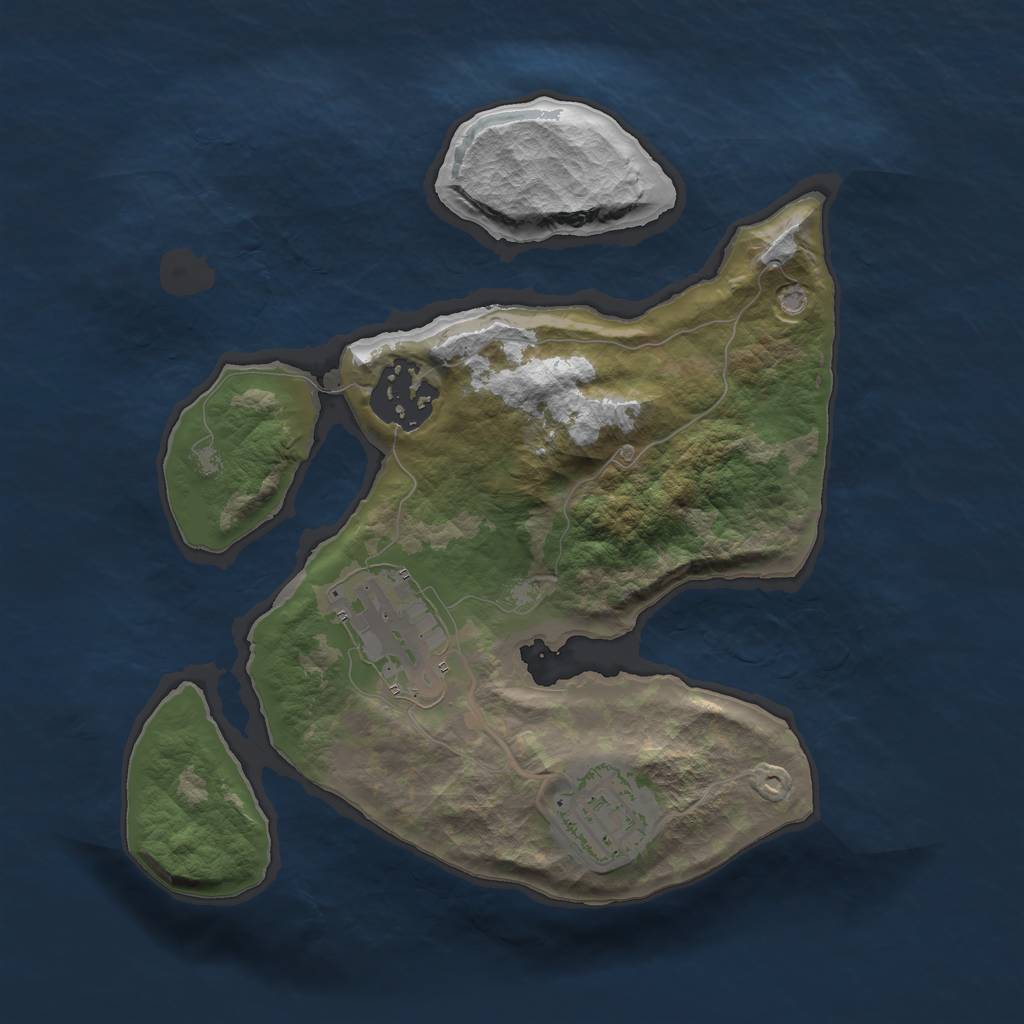 Rust Map: Barren, Size: 2300, Seed: 5, 5 Monuments