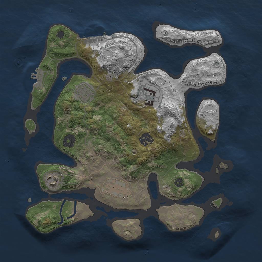 Rust Map: Procedural Map, Size: 3000, Seed: 436831, 15 Monuments