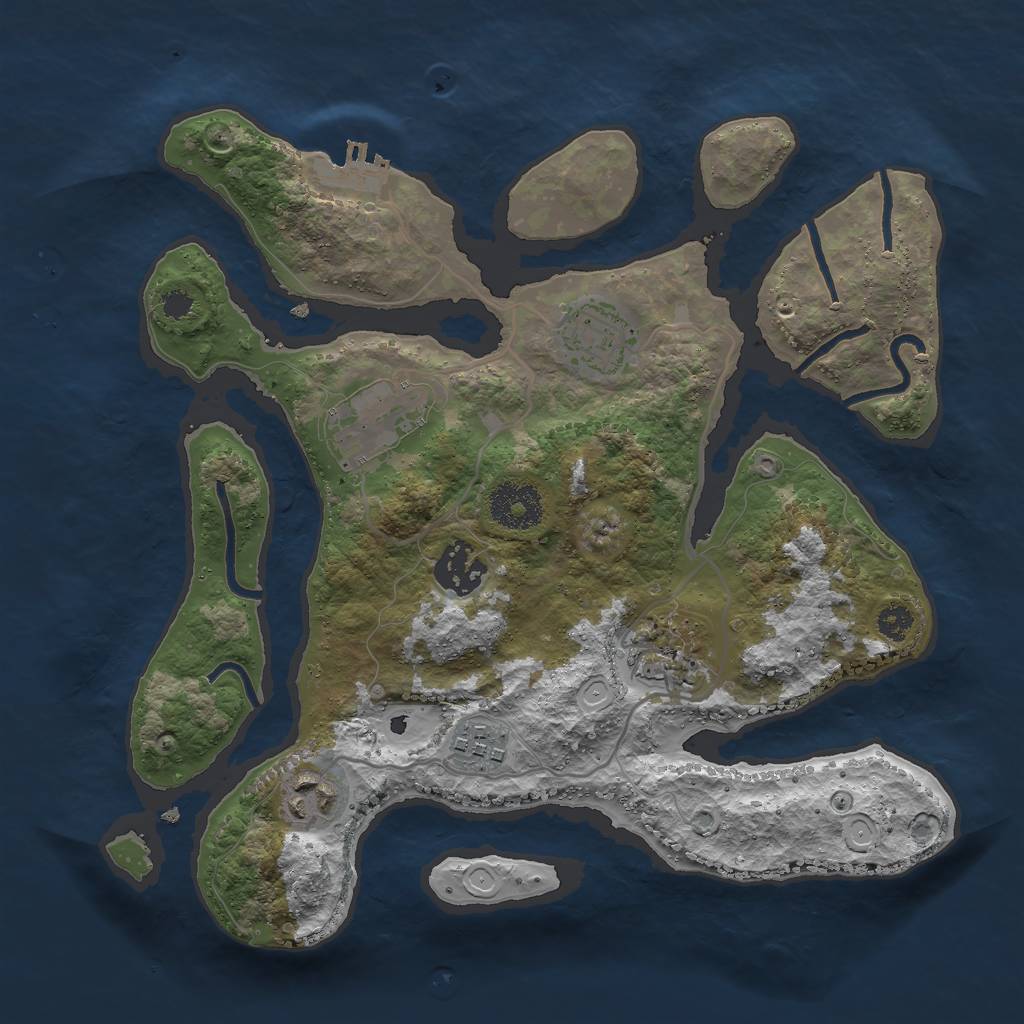 Rust Map: Procedural Map, Size: 3000, Seed: 6753465, 15 Monuments