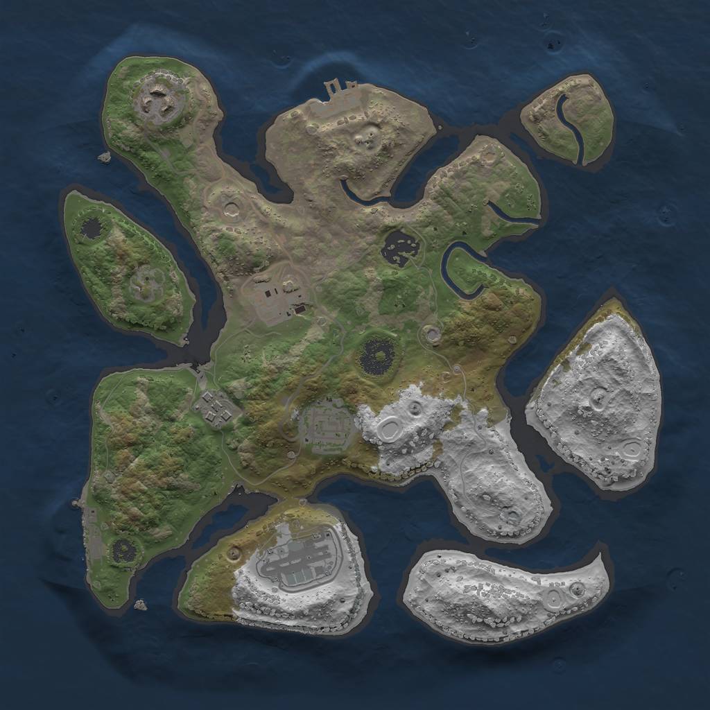 Rust Map: Procedural Map, Size: 3000, Seed: 1530, 17 Monuments