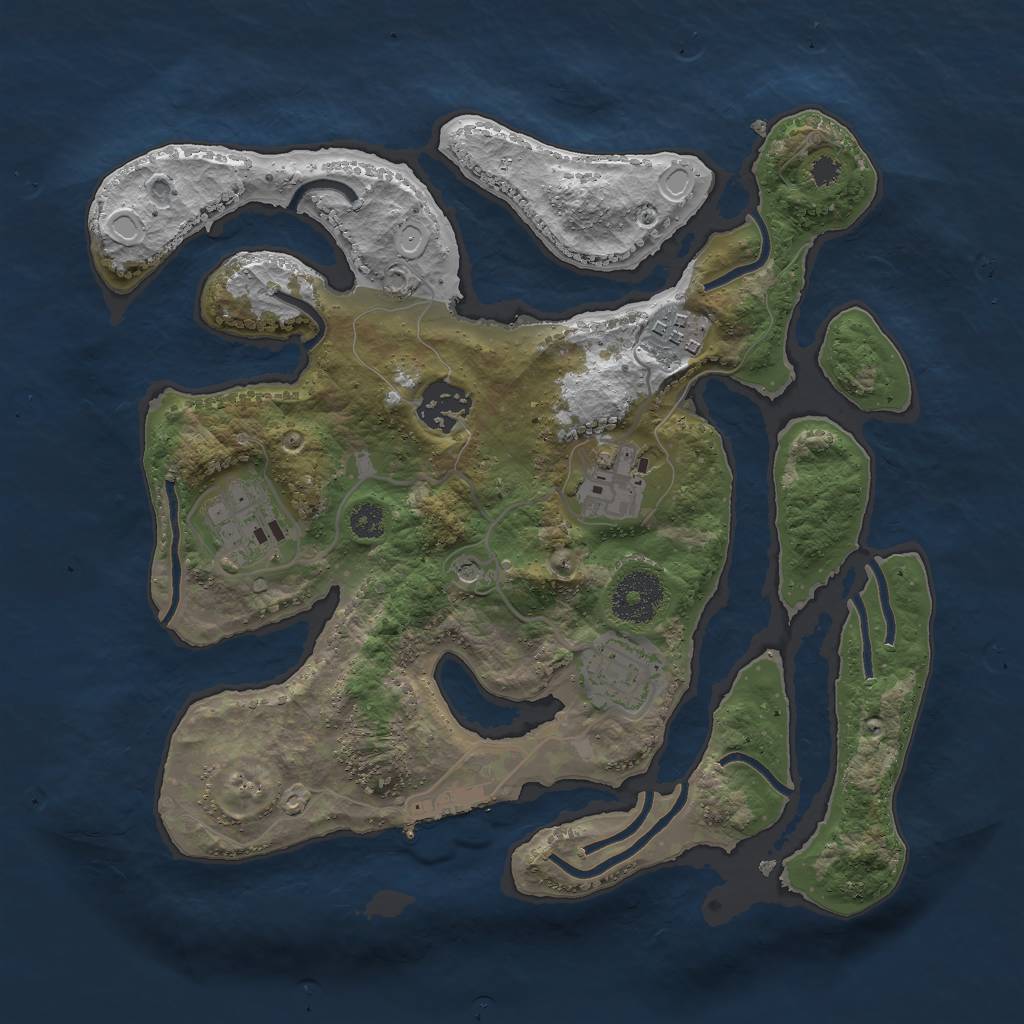 Rust Map: Procedural Map, Size: 3000, Seed: 272754198, 15 Monuments