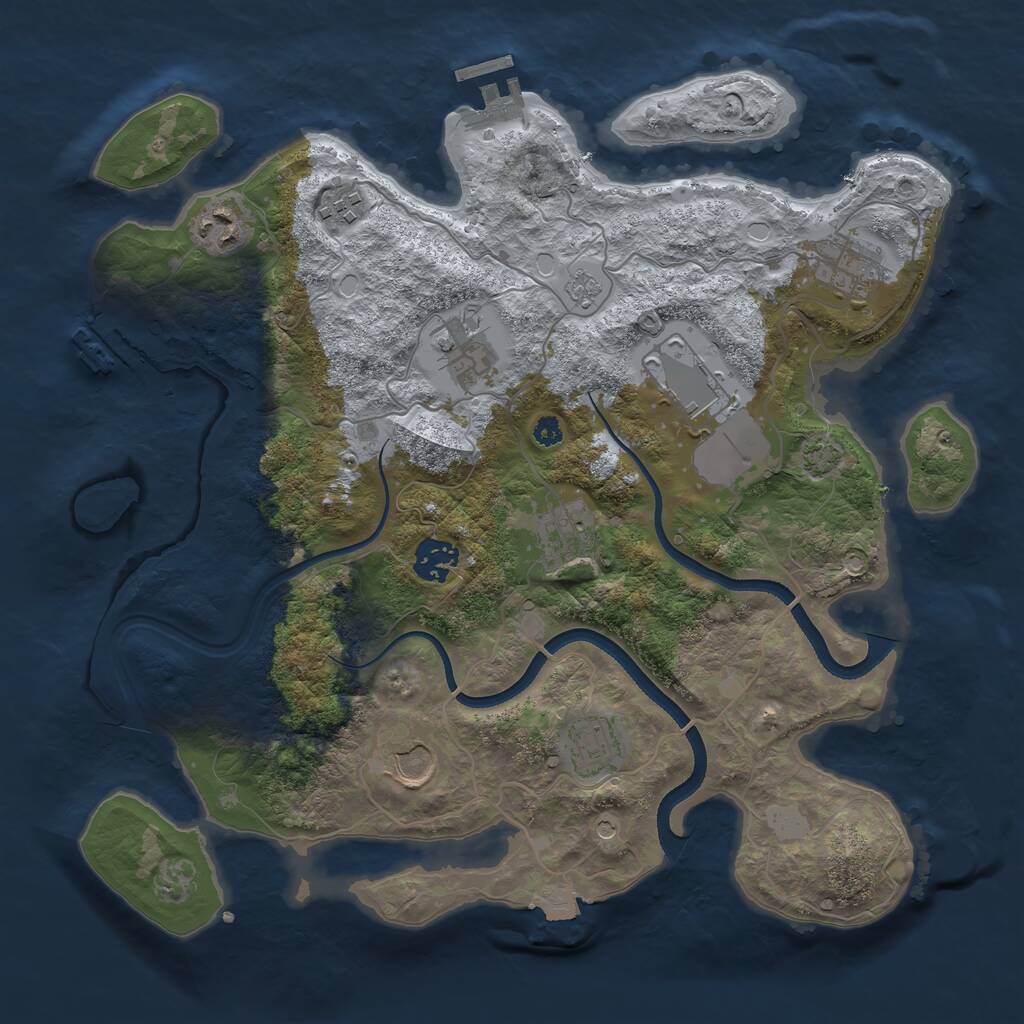 Rust Map: Procedural Map, Size: 3500, Seed: 102010, 15 Monuments