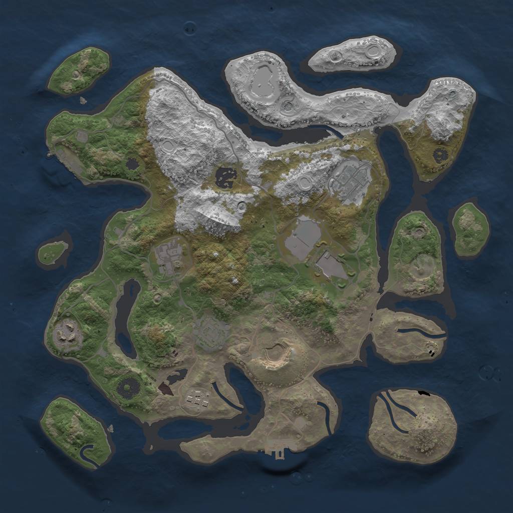 Rust Map: Procedural Map, Size: 3500, Seed: 102010, 19 Monuments