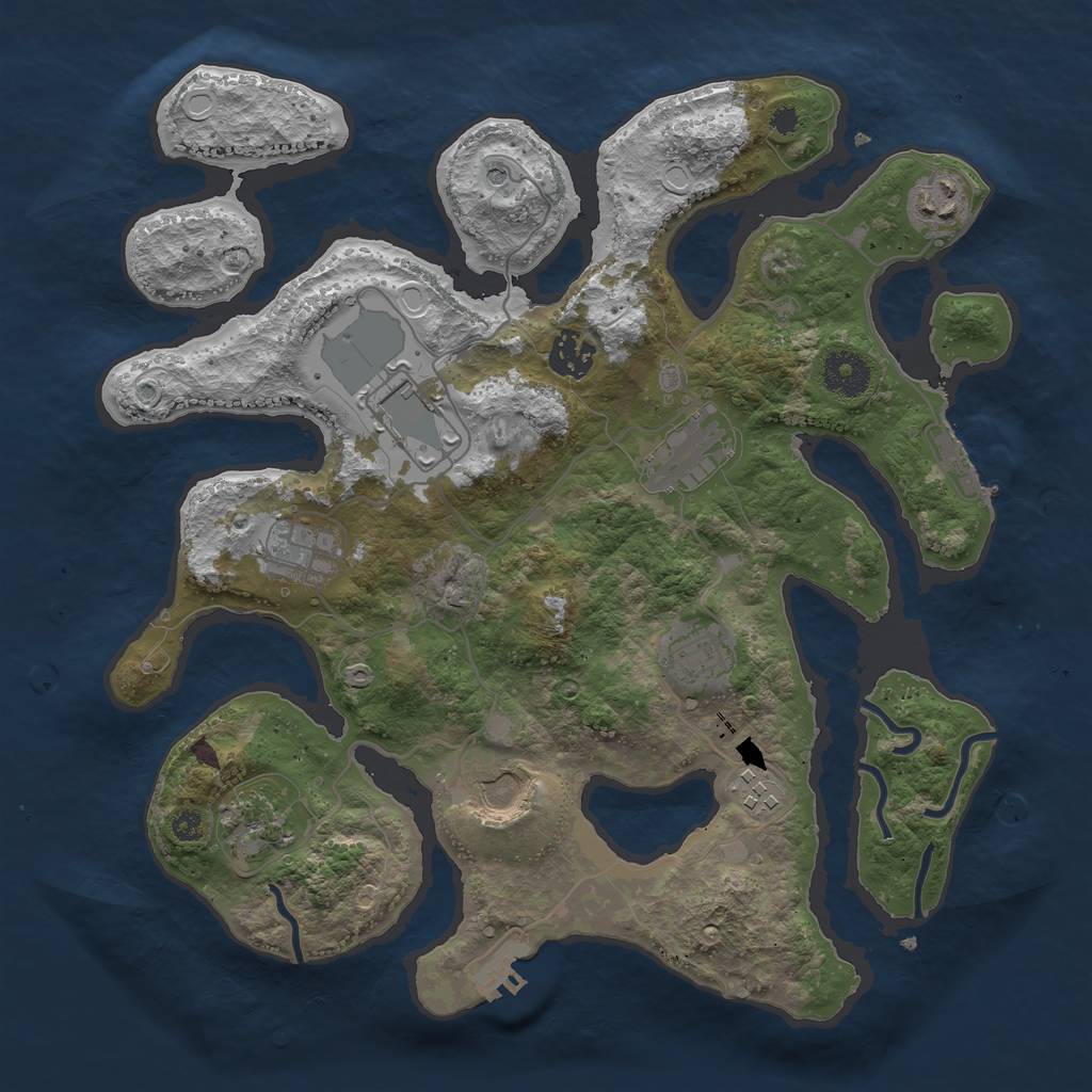 Rust Map: Procedural Map, Size: 3500, Seed: 111201739, 20 Monuments