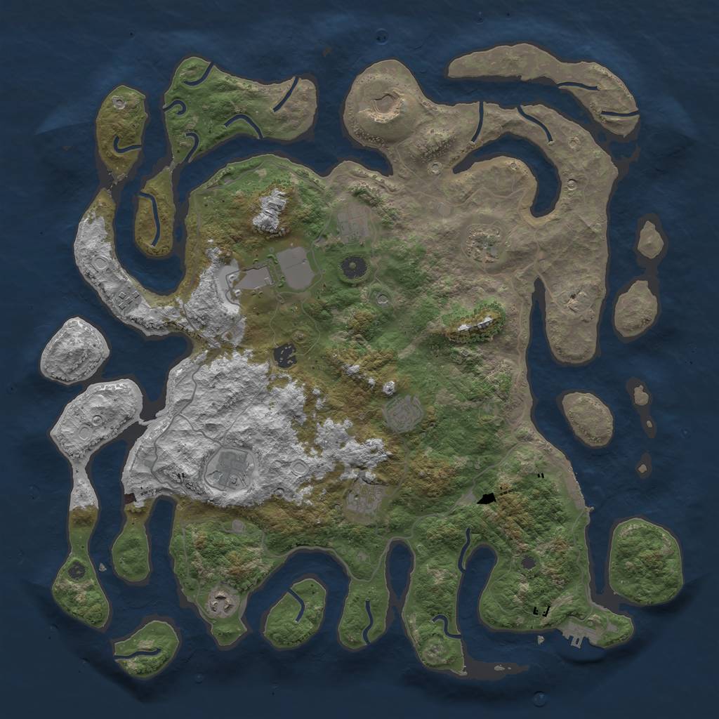 Rust Map: Procedural Map, Size: 4500, Seed: 1234573, 21 Monuments