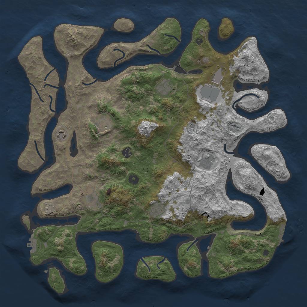 Rust Map: Procedural Map, Size: 4500, Seed: 6328000, 20 Monuments