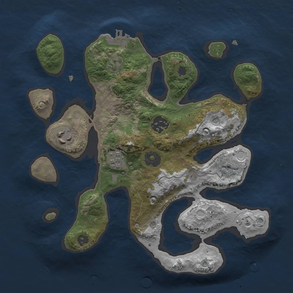 Rust Map: Procedural Map, Size: 2700, Seed: 1738, 13 Monuments