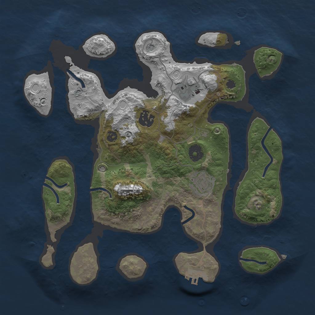 Rust Map: Procedural Map, Size: 3000, Seed: 23529, 13 Monuments