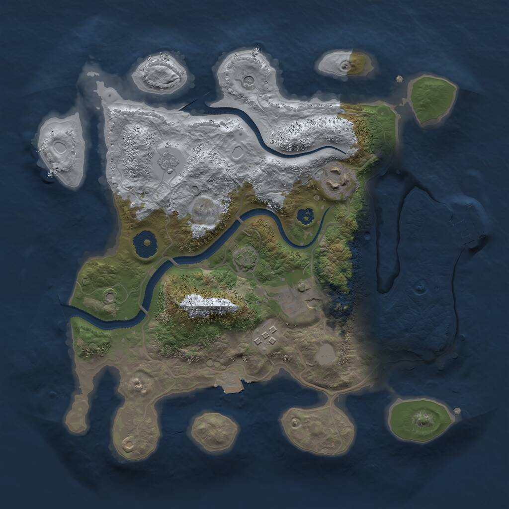 Rust Map: Procedural Map, Size: 3000, Seed: 23529, 8 Monuments