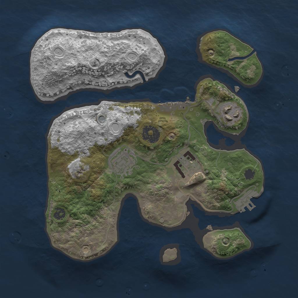 Rust Map: Procedural Map, Size: 2500, Seed: 1512234, 13 Monuments