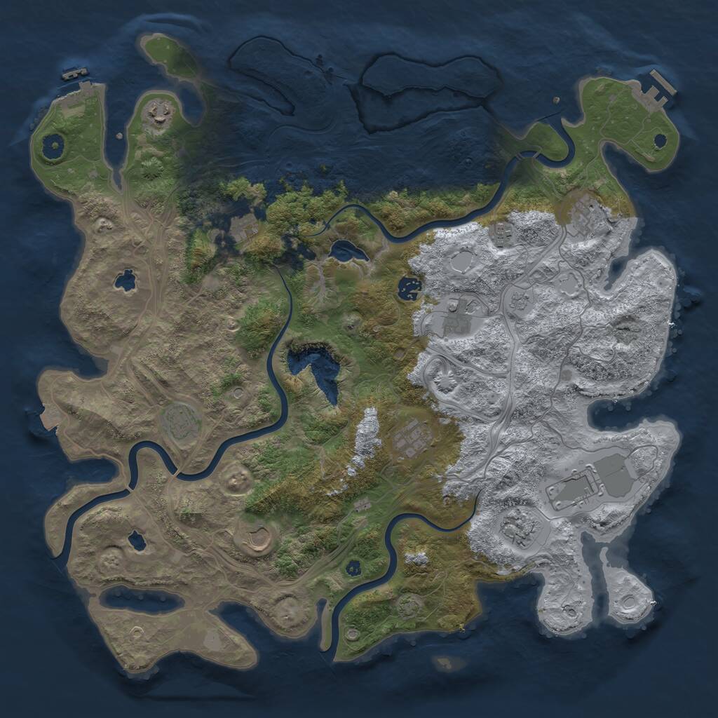 Rust Map: Procedural Map, Size: 4500, Seed: 1582201135, 17 Monuments