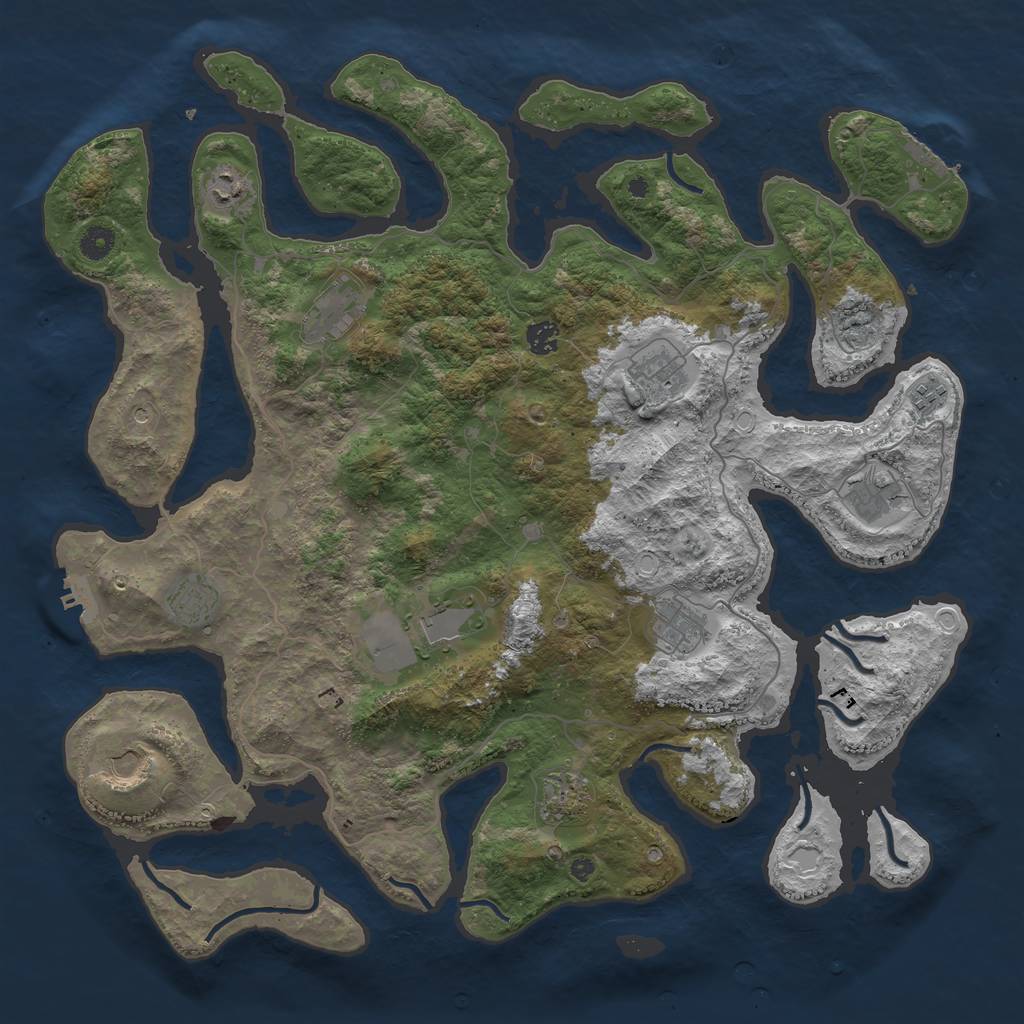 Rust Map: Procedural Map, Size: 4500, Seed: 1582201135, 22 Monuments