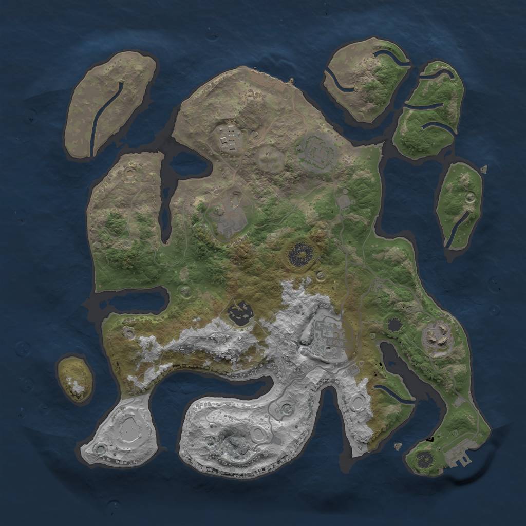 Rust Map: Procedural Map, Size: 3250, Seed: 6492558, 17 Monuments