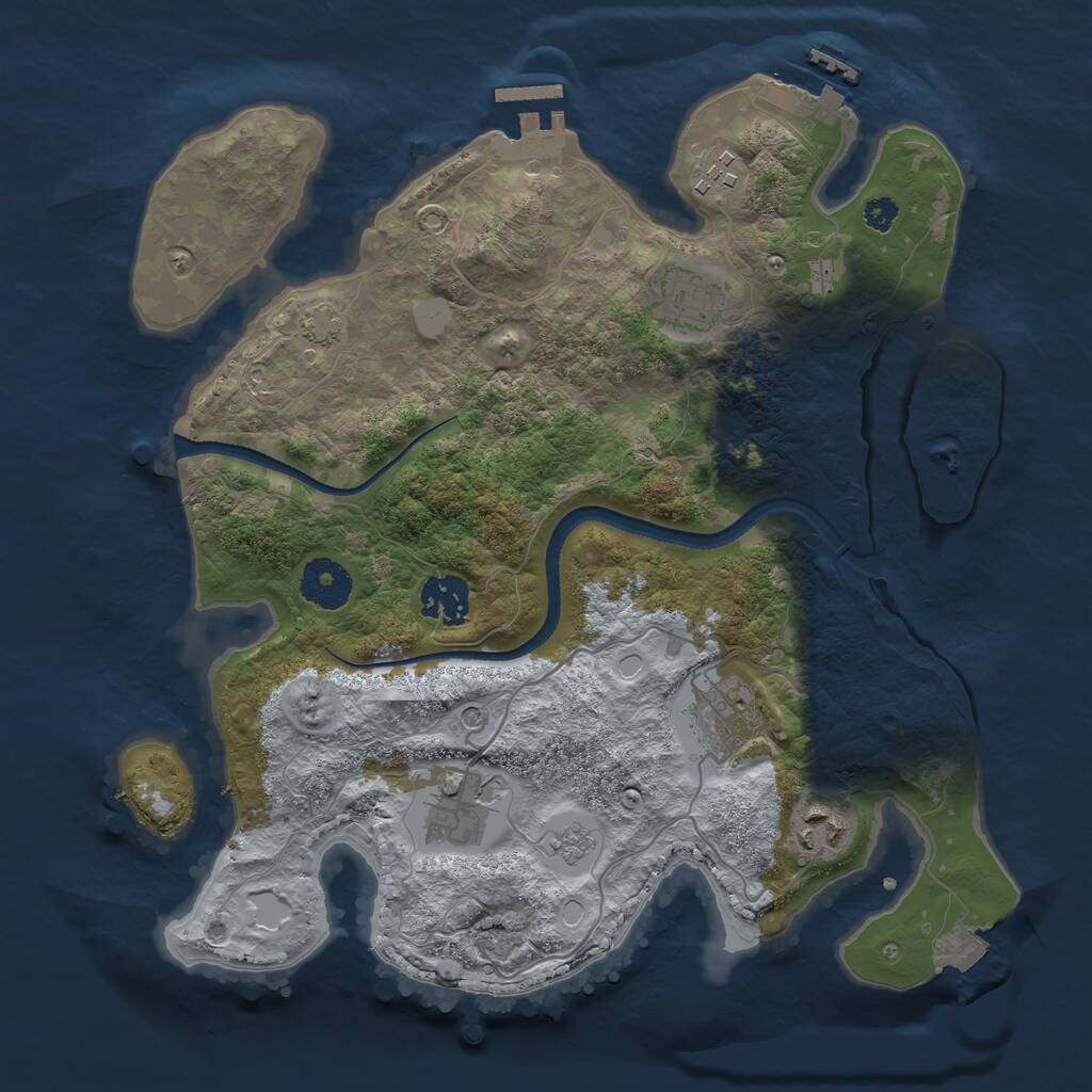 Rust Map: Procedural Map, Size: 3250, Seed: 6492558, 12 Monuments