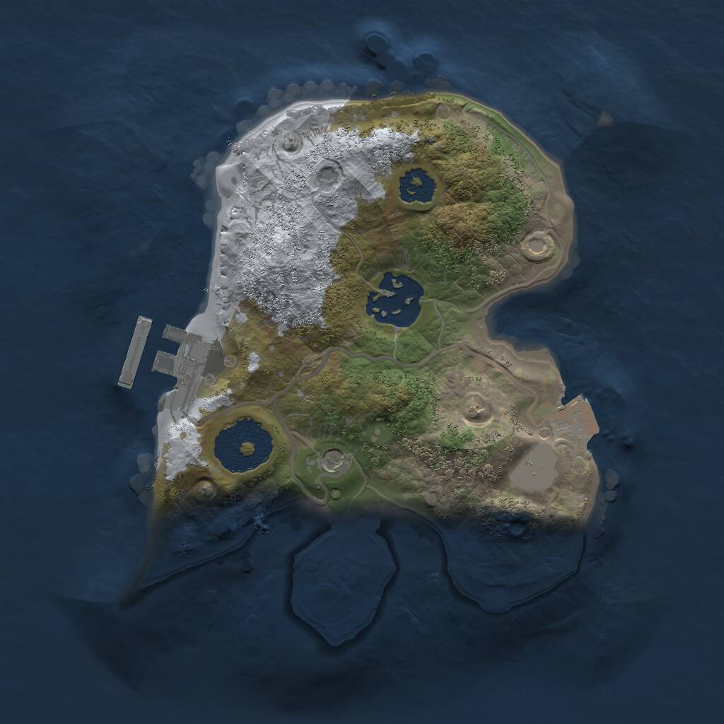 Rust Map: Procedural Map, Size: 2000, Seed: 29563, 4 Monuments