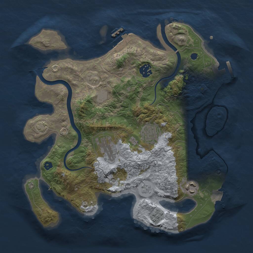 Rust Map: Procedural Map, Size: 3000, Seed: 678705274, 11 Monuments
