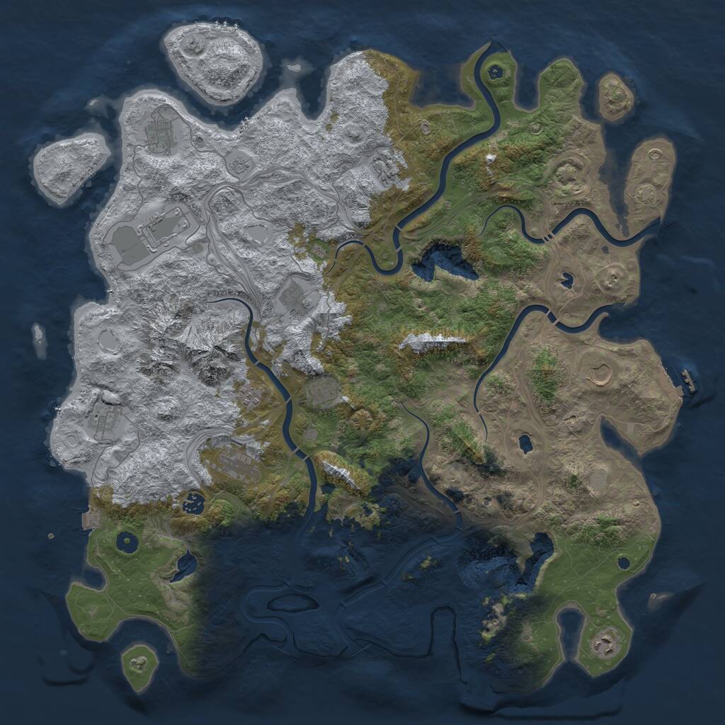 Rust Map: Procedural Map, Size: 5000, Seed: 29563, 17 Monuments