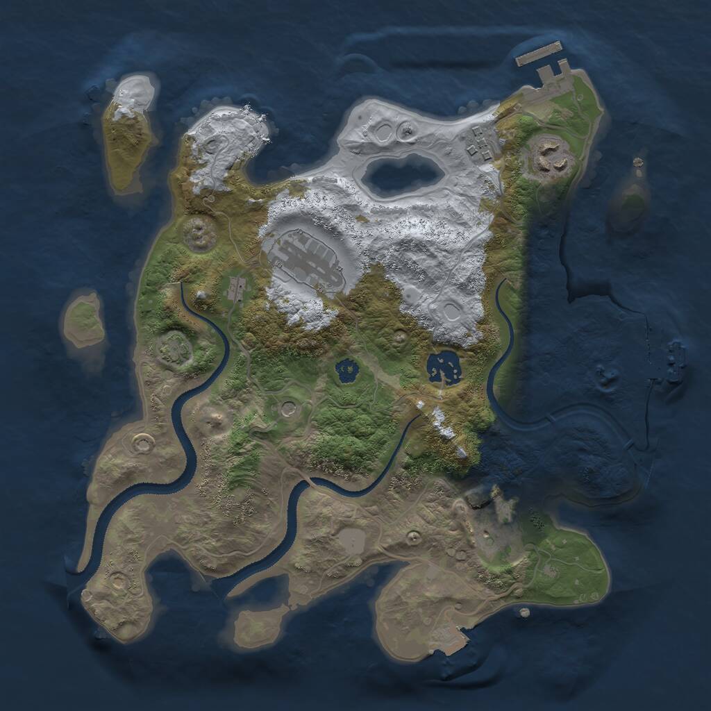 Rust Map: Procedural Map, Size: 3000, Seed: 674515800, 10 Monuments