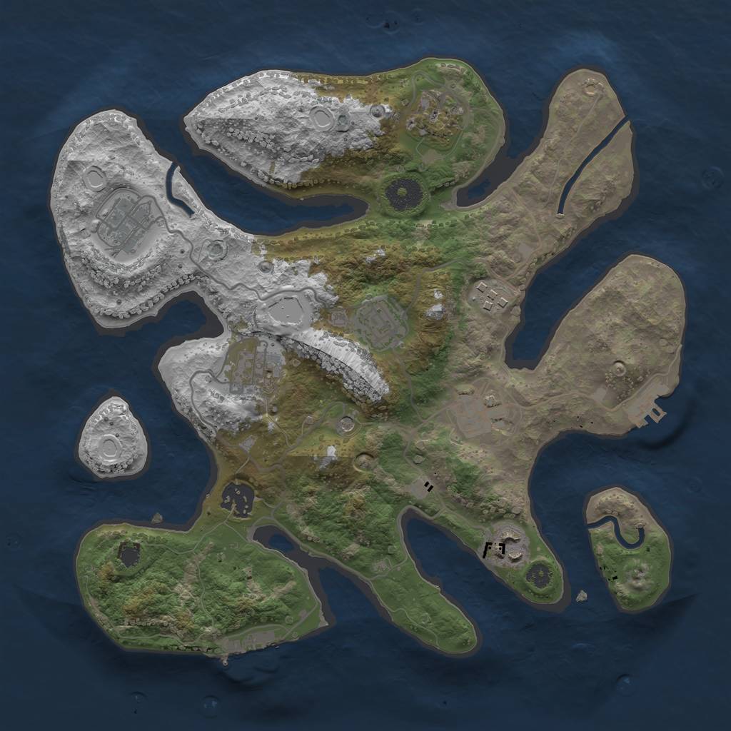 Rust Map: Procedural Map, Size: 3200, Seed: 618, 19 Monuments