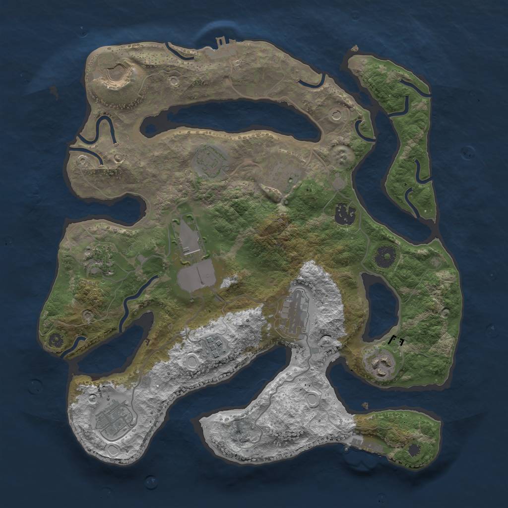 Rust Map: Procedural Map, Size: 3500, Seed: 412637108, 21 Monuments