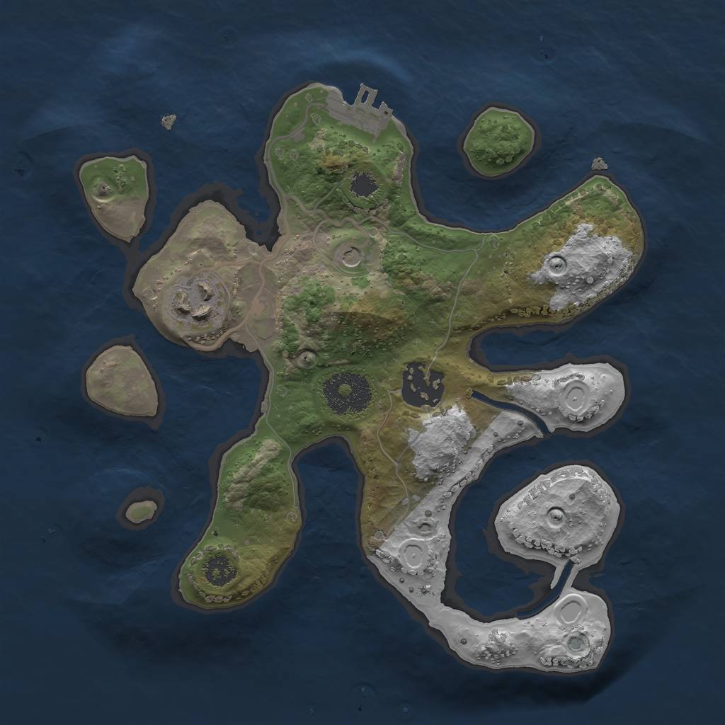 Rust Map: Procedural Map, Size: 2400, Seed: 1738, 12 Monuments
