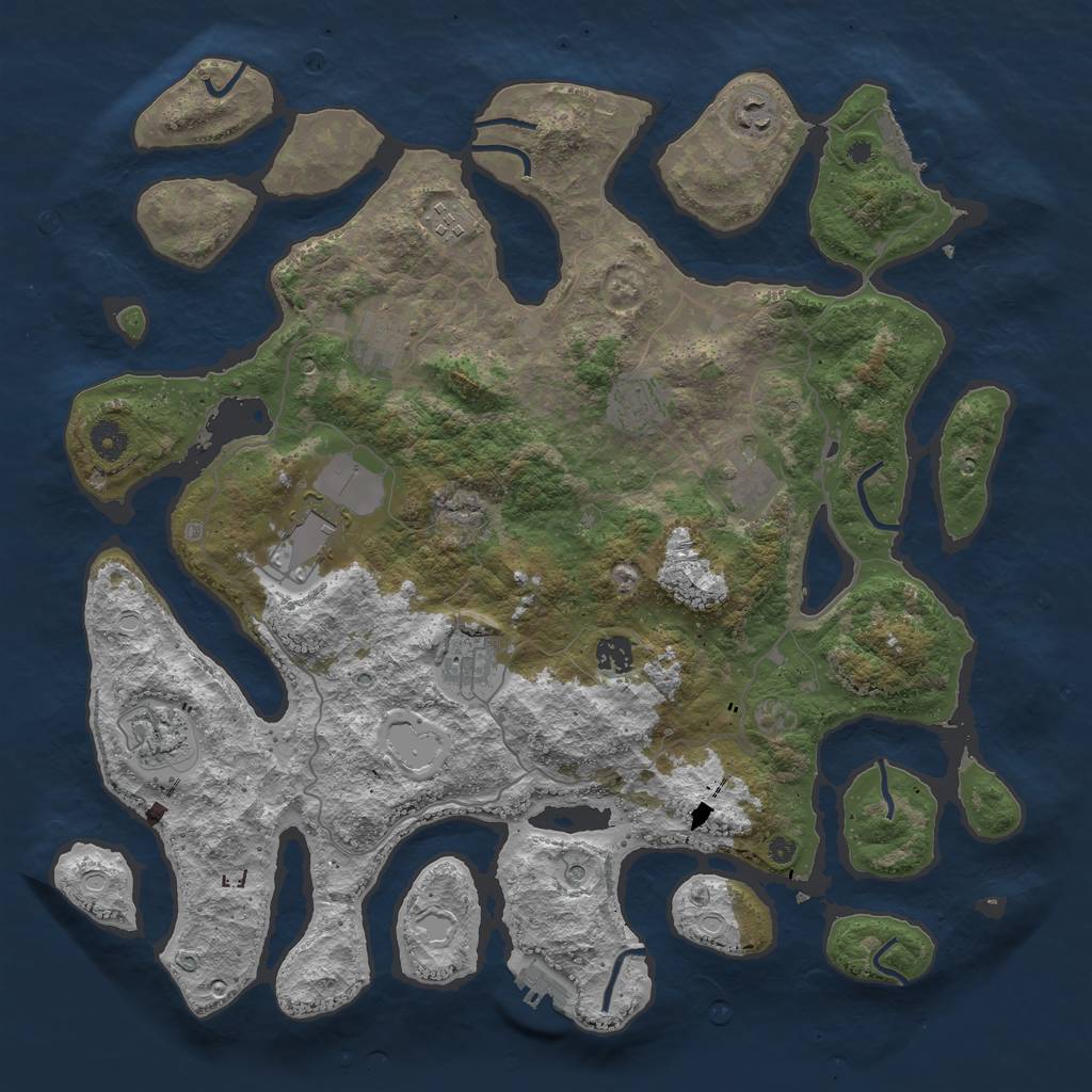 Rust Map: Procedural Map, Size: 4250, Seed: 944305893, 20 Monuments