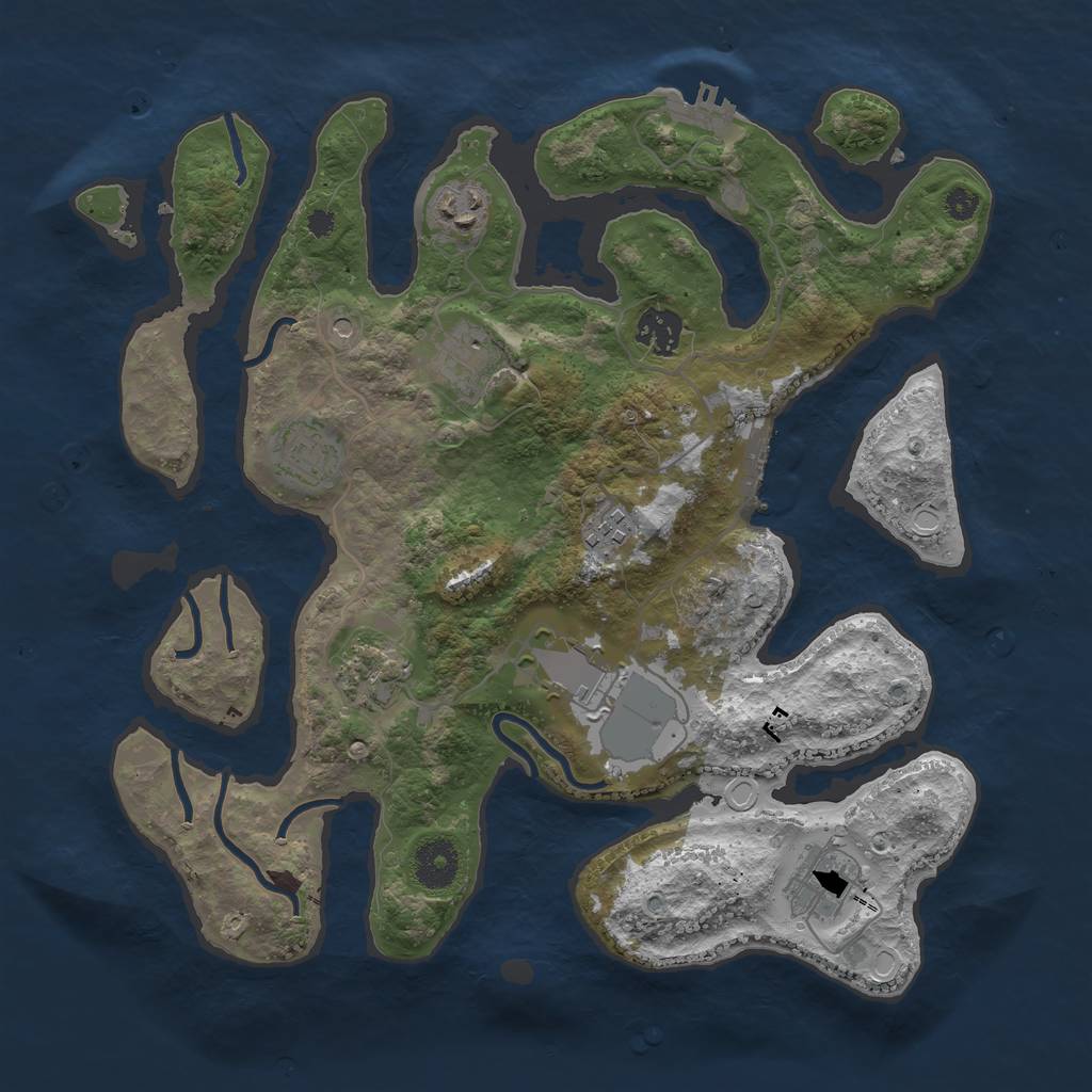 Rust Map: Procedural Map, Size: 3500, Seed: 978530055, 19 Monuments