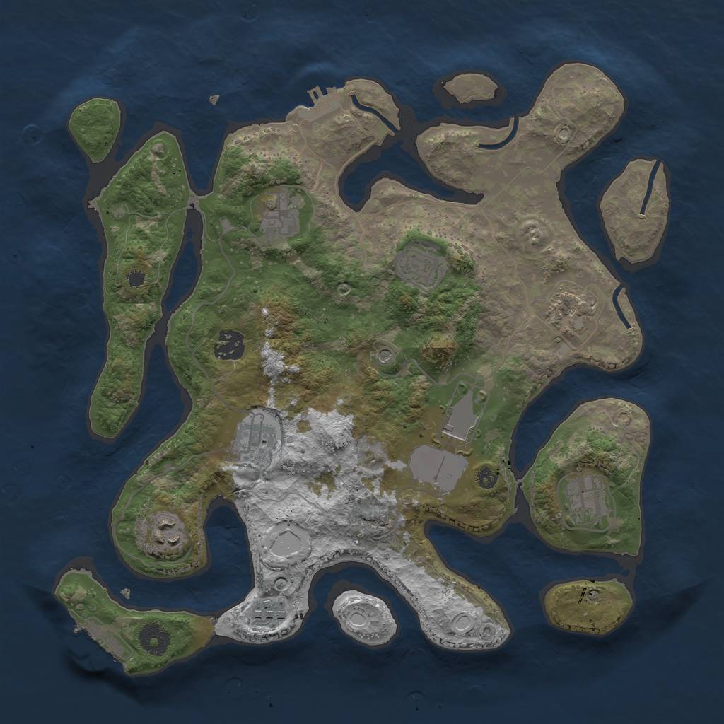Rust Map: Procedural Map, Size: 3500, Seed: 1989083, 20 Monuments