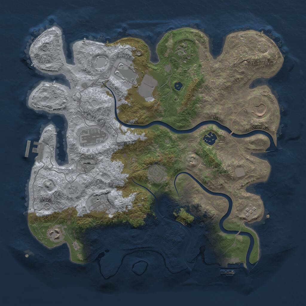 Rust Map: Procedural Map, Size: 3700, Seed: 675800564, 15 Monuments