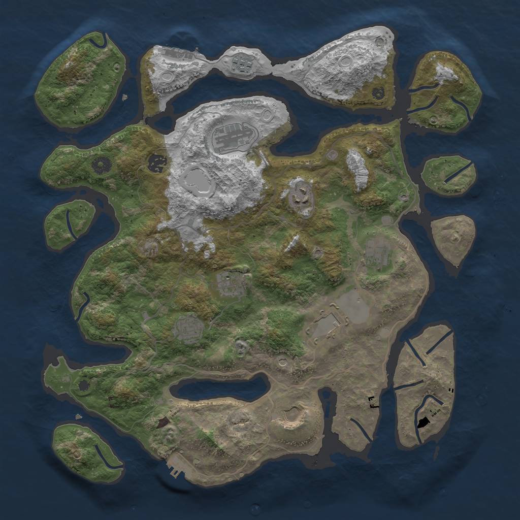 Rust Map: Procedural Map, Size: 4100, Seed: 834834734, 20 Monuments