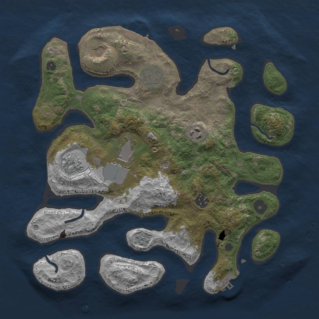Rust Map: Procedural Map, Size: 3500, Seed: 131341355, 18 Monuments