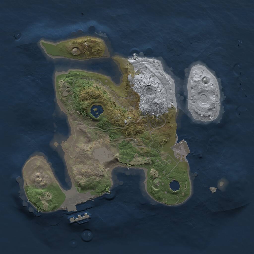 Rust Map: Procedural Map, Size: 2000, Seed: 15458057, 2 Monuments