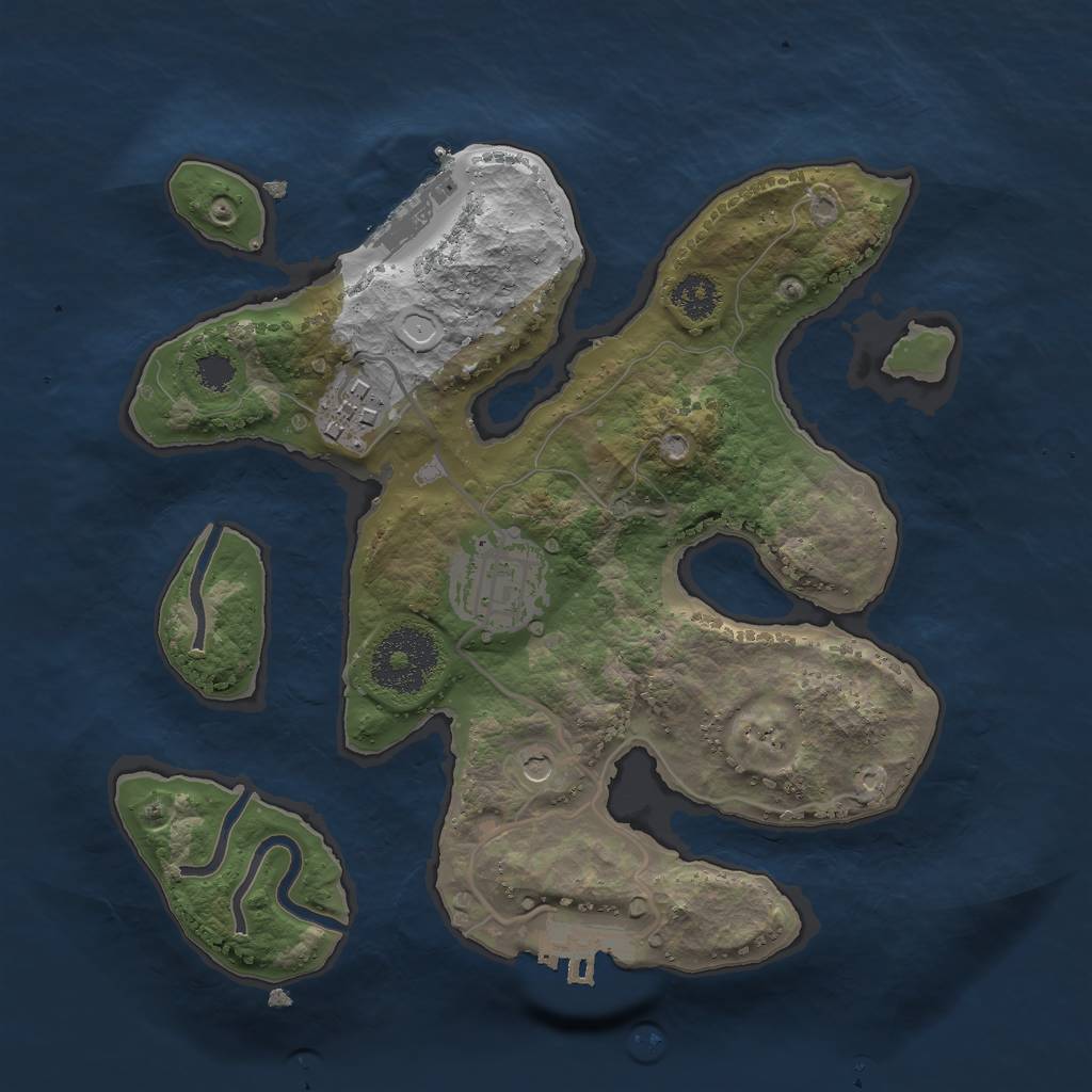 Rust Map: Procedural Map, Size: 2500, Seed: 33364, 13 Monuments